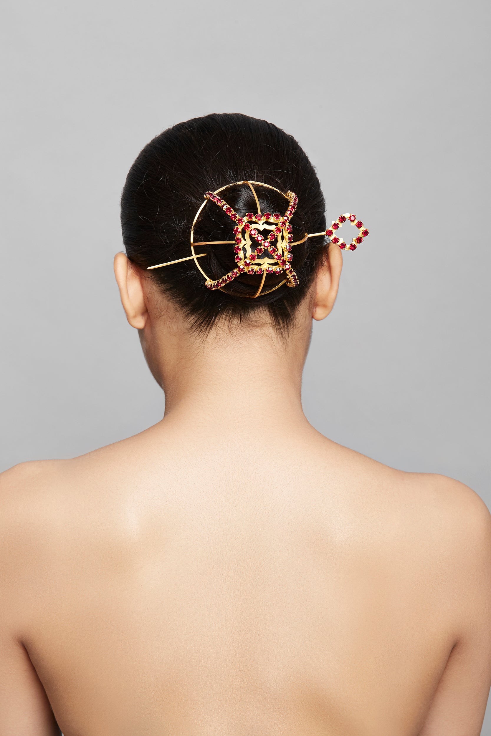 Red Ruby Swarovski Hair-bun