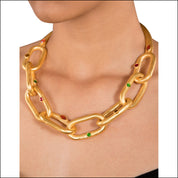 LINK CHOKER WITH KUNDAN STONES