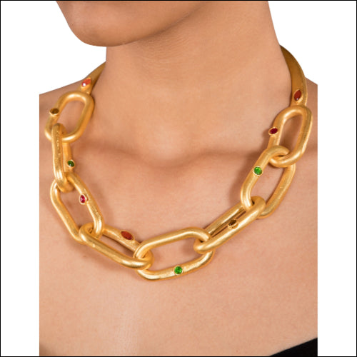 LINK CHOKER WITH KUNDAN STONES