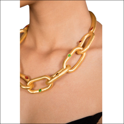 LINK CHOKER WITH KUNDAN STONES
